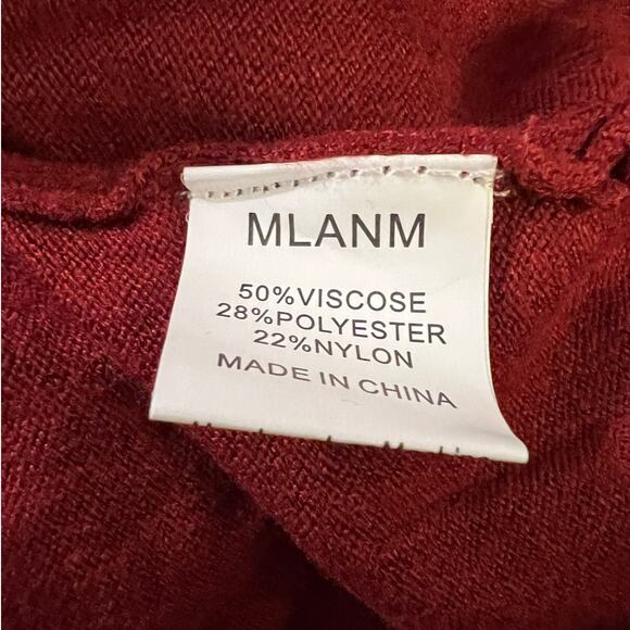 NEW MLANM Tunic Sweater in Burgundy Size L - Picture 6 of 7